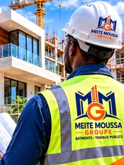 Équipe Meite Moussa Groupe sur un chantier de bâtiment